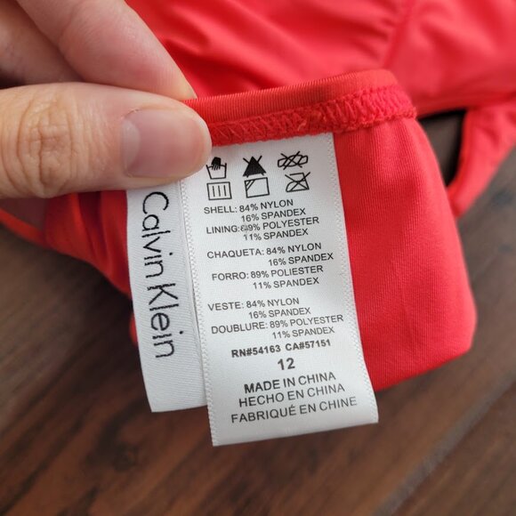 Calvin Klein Hot Pink Full Coverage Tummy Control Plunge One Piece Swimsuit 12 - Picture 12 of 12